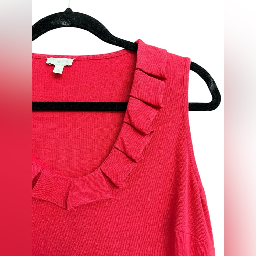Talbots Cardinal Red Ruffle Dress size S - Picture 6 of 7